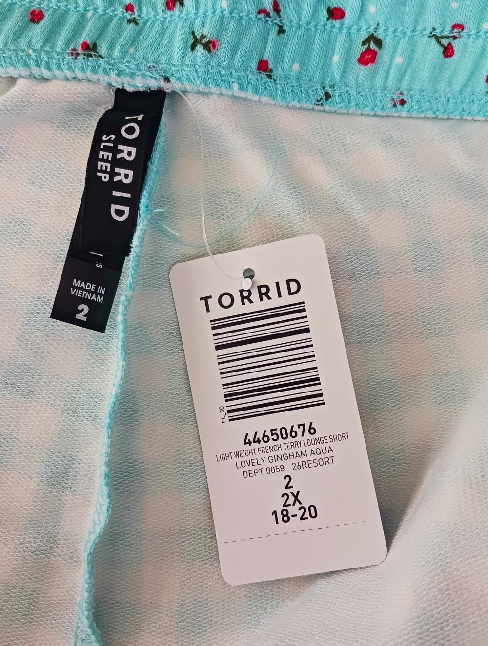 NWT Torrid Aqua Floral & Gingham Two-Piece Pajama Set - Picture 4 of 6